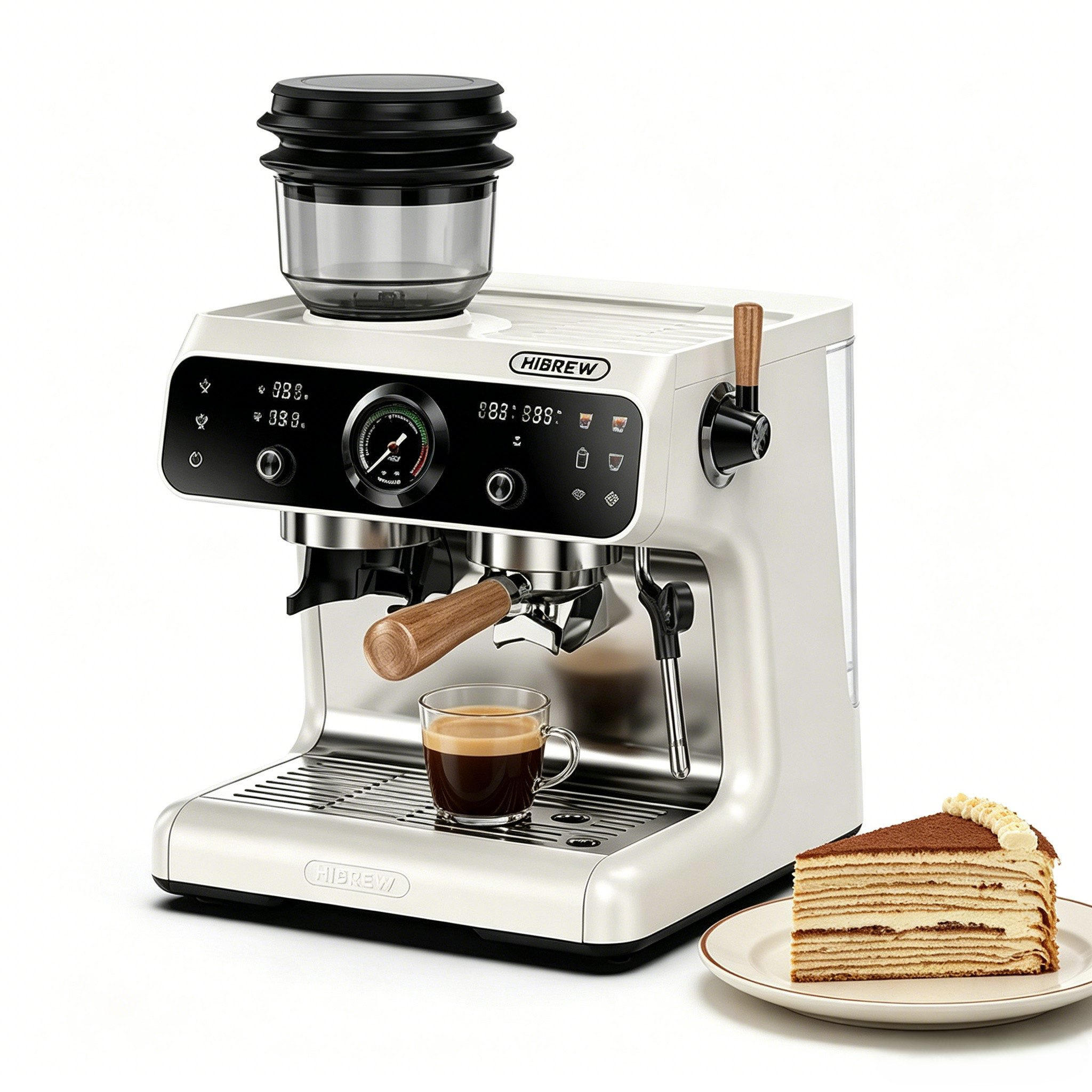 SIEBTRÄGERMASCHINE 2-in-1 mit Mahlwerk & Touchscreen Dual-Heizsystem - Beige, Metall (41.4/46.7/39cm) - BEXEVUE