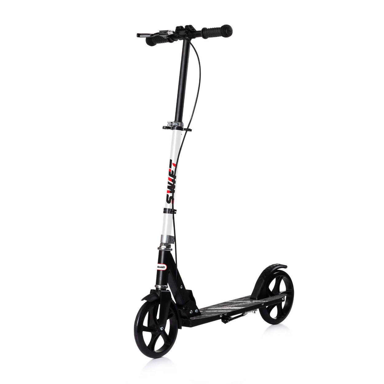 KINDERROLLER Swift klappbar weiß Anti-Rutsch-Griffe Hinterradbremse ABEC-7 - Weiß, Metall (82/38/90cm) - Chipolino