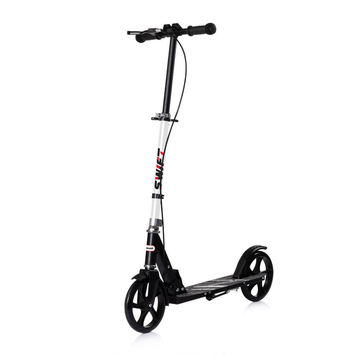 KINDERROLLER Swift klappbar weiß Anti-Rutsch-Griffe Hinterradbremse ABEC-7 - Weiß, Metall (82/38/90cm) - Chipolino