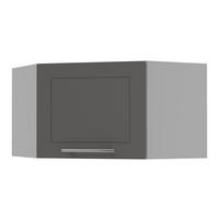 ECKHÄNGESCHRANK Kvantum W10/60/36 Graphit Matt / Grau Matt 60 / 60 / 36cm - Graphitfarben/Grau, Holz/Holzwerkstoff (60/36/60cm) - Feldmann-Wohnen