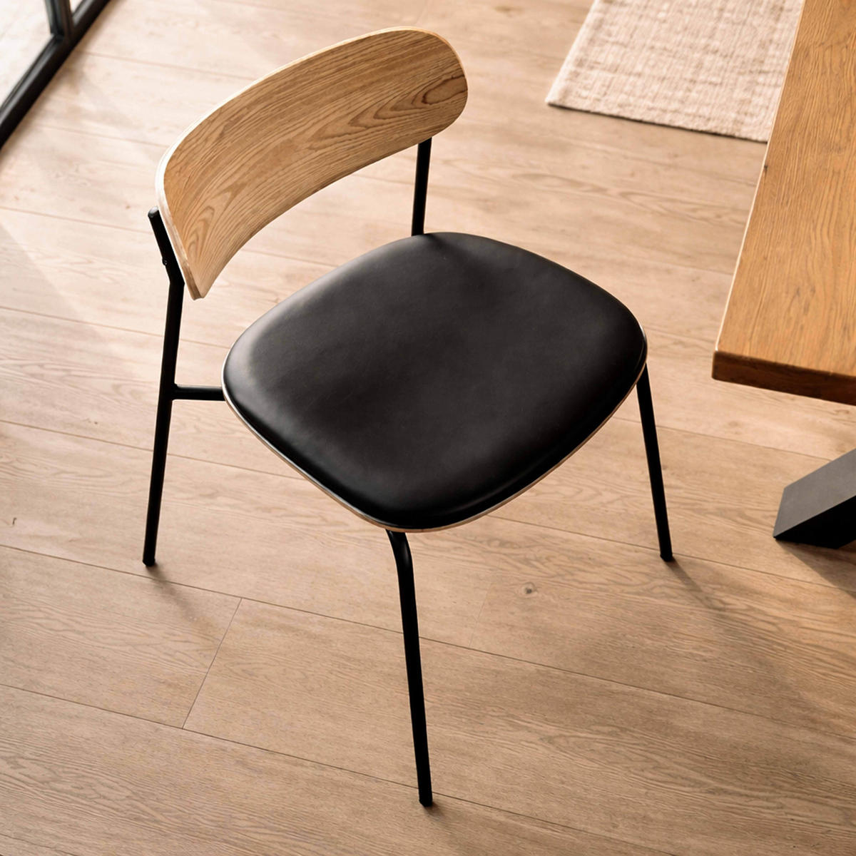 STÜHLE 2 Stk. Schwarz - Schwarz, Metall (52/78/46cm) - Oviala