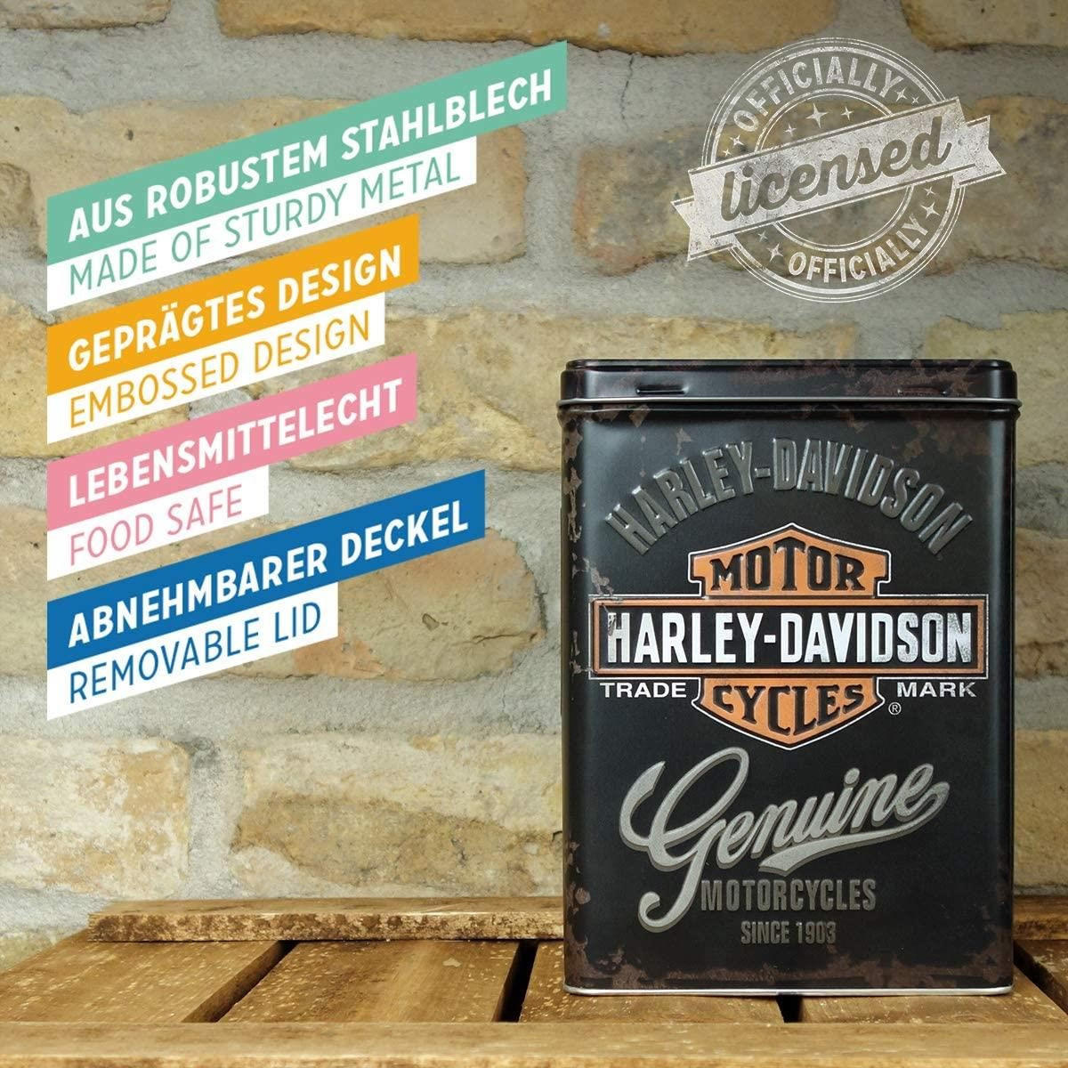 VORRATSDOSE L Harley-Davidson Genuine - Multicolor, Metall (14/20/10cm) - Nostalgic-Art