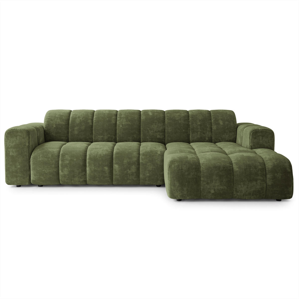 ECKSOFA SETIA LM R-S Grün Chenille - Grün, Holzwerkstoff (304/165cm) - MASSENO