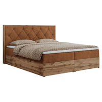 BOXBETT VENETO 180/200 Orange Struktur - H3 - Orange, Holz/Textil (180/200cm) - MKS