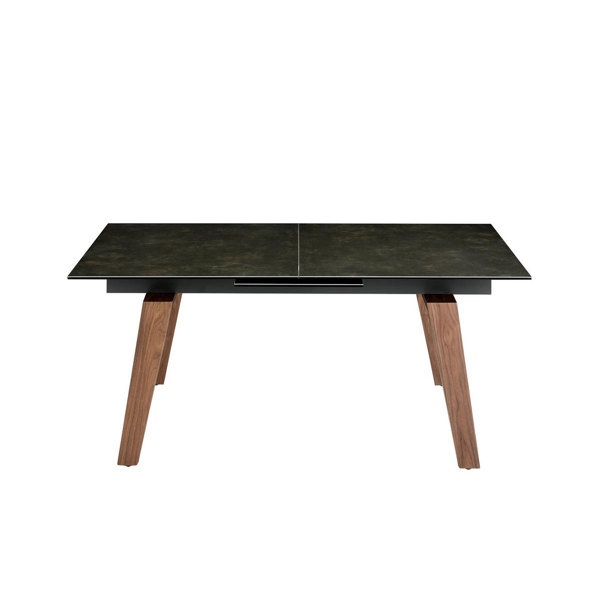 ESSTISCH Ausziehbarer Esstisch Rechteckig porzellanmarmor aus Walnuss 180/90/75 cm - Walnussfarben/Schwarz, Stein (90/180/75cm) - ANGEL CERDA