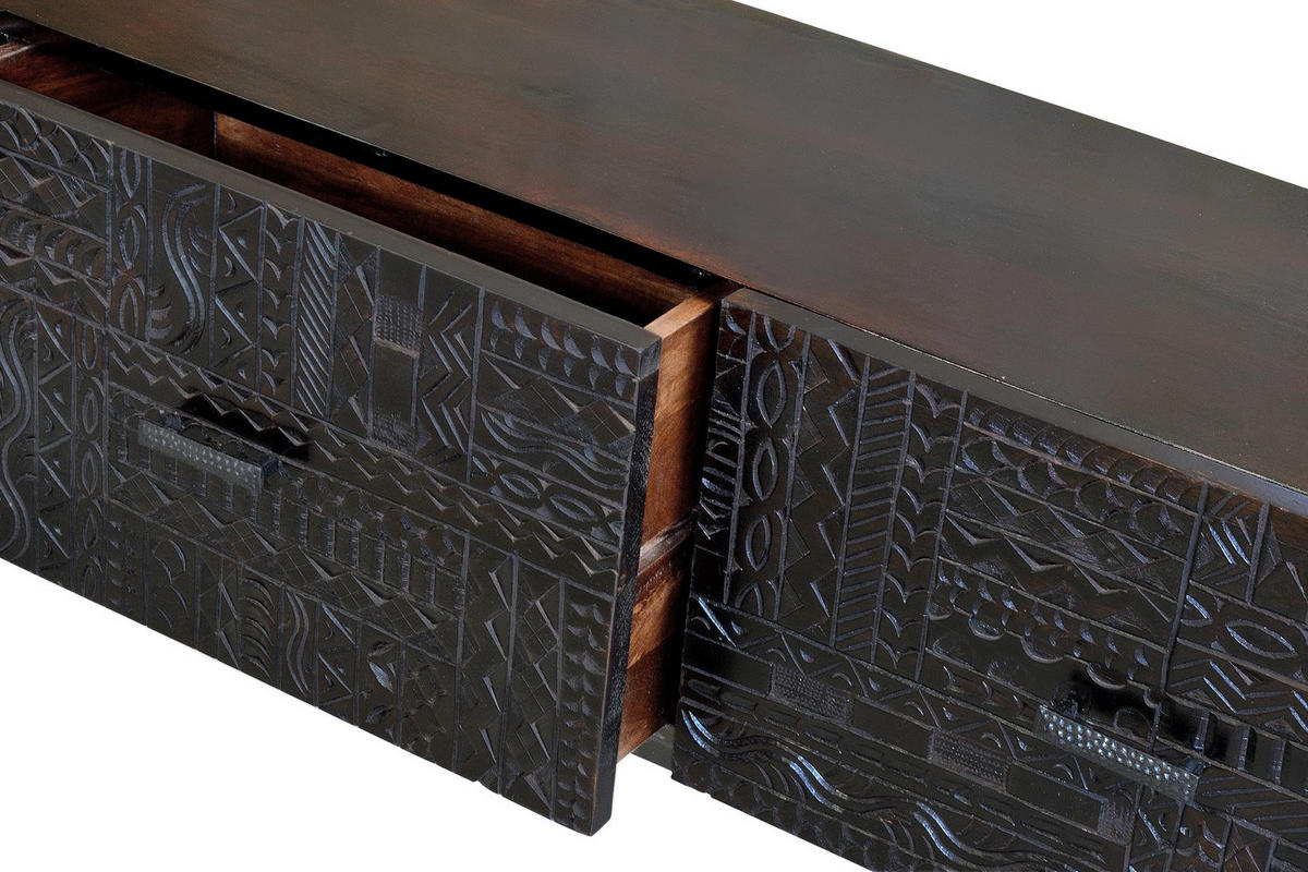 TV-SCHRANK aus Mangoholz - Dunkelbraun, Holz (180/56/40cm) - Giner y Colomer