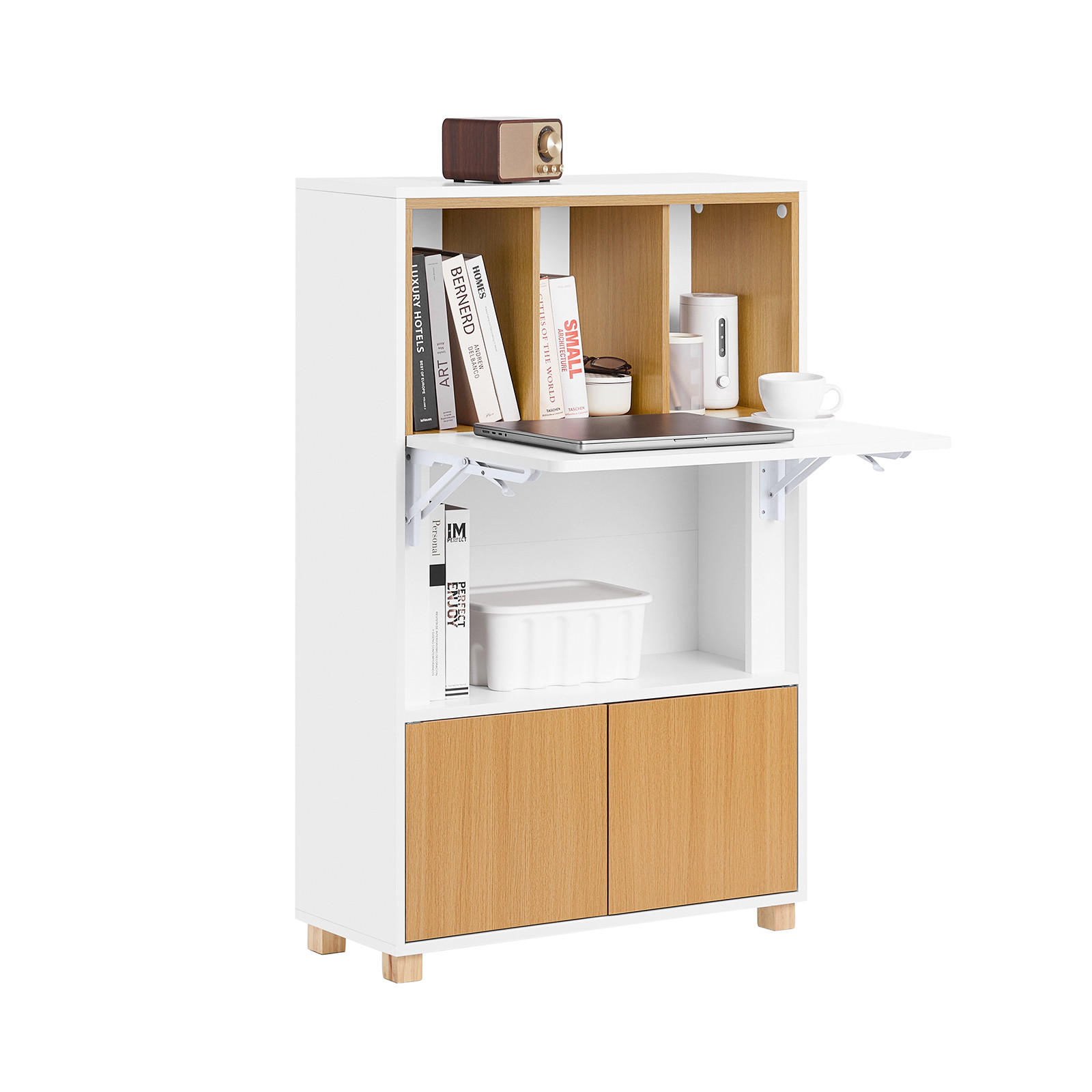 KLAPPTISCH Weiß-Natur - Weiß, Holzwerkstoff (59/70/108cm) - SoBuy