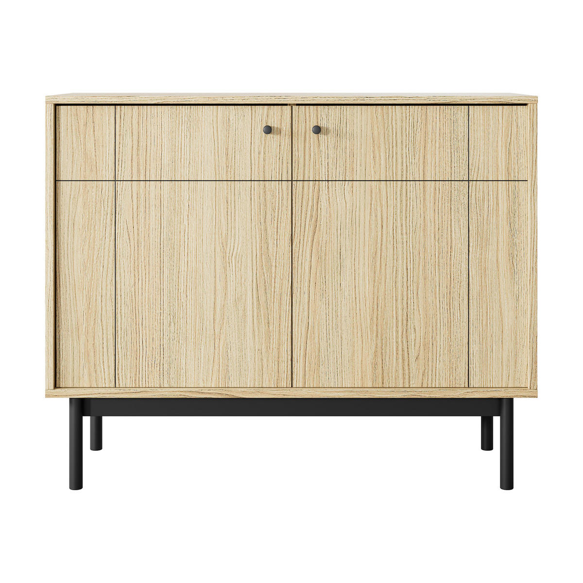 KOMMODE GIAPPONESE 104/84/39 cm mit 2 Türen Eichefarben - Eichefarben, Holzwerkstoff (104/84/39cm) - MASSENO
