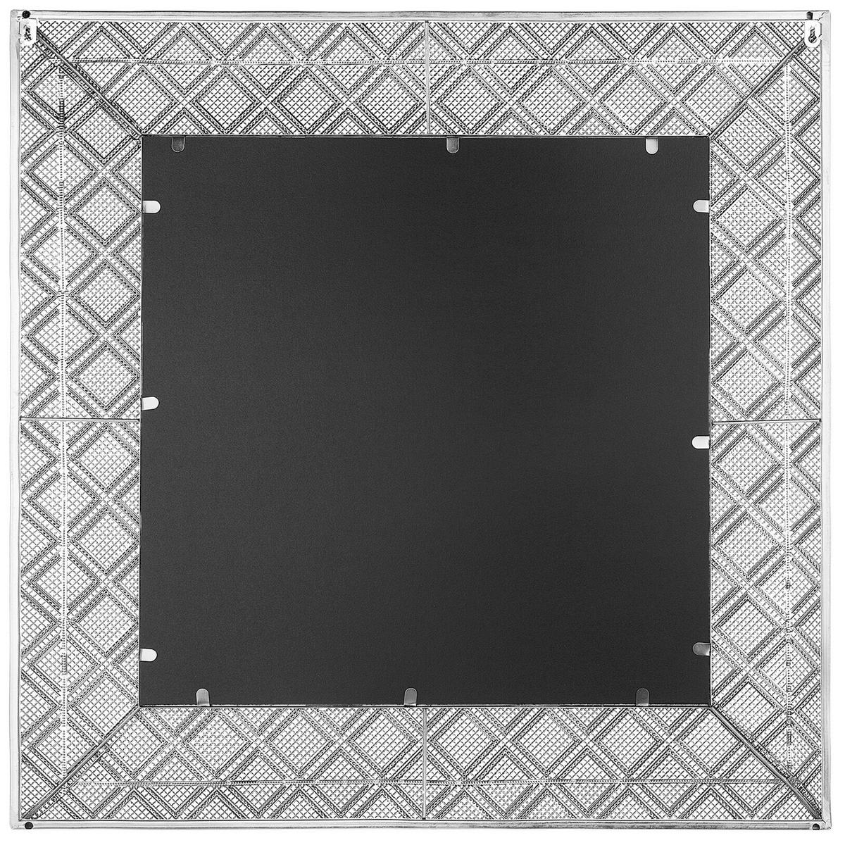 WANDSPIEGEL silber quadratisch 80/80 cm Evettes - Silberfarben, Metall (80/80/5cm) - Beliani