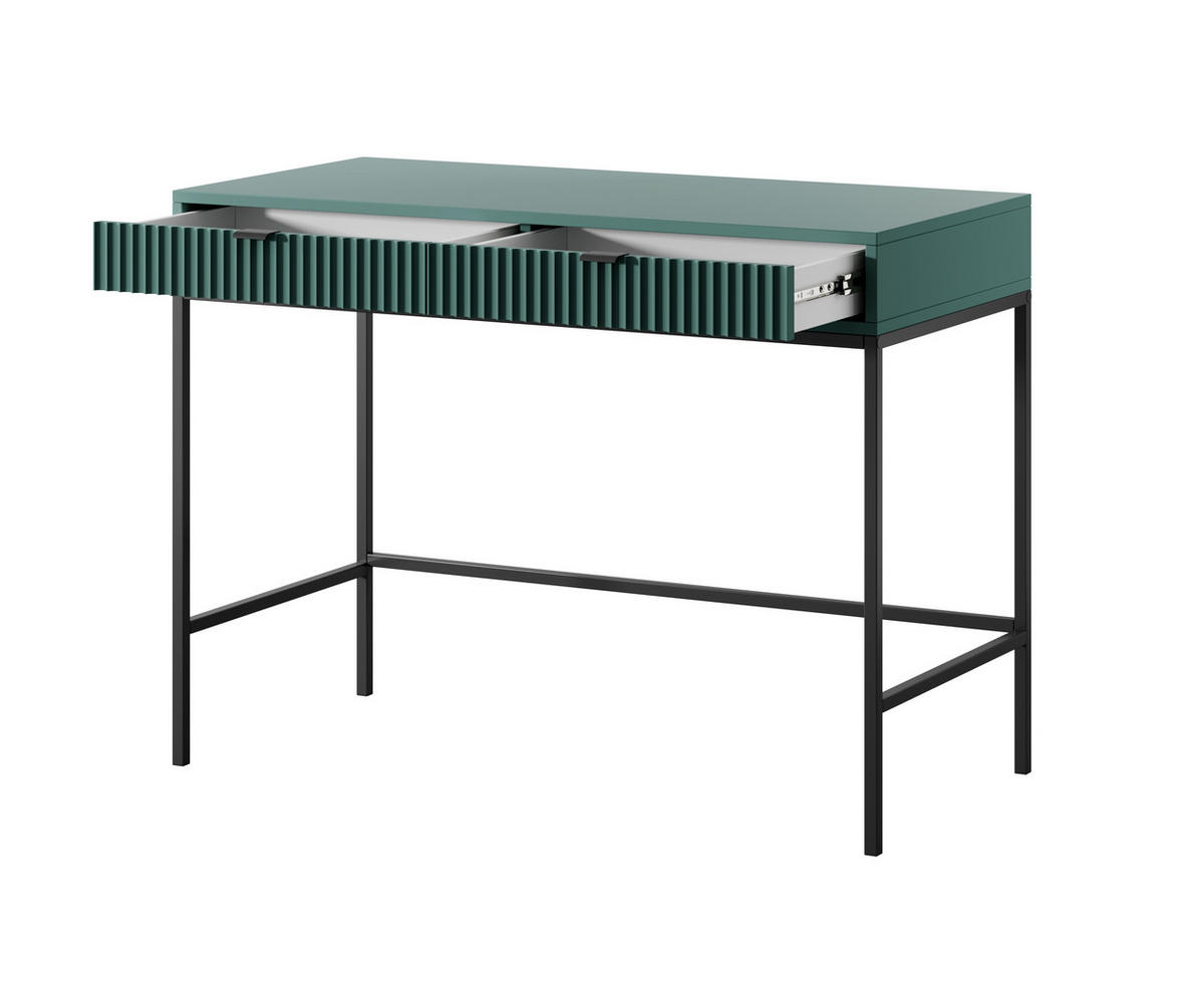 SCHMINKTISCH Kioto in Grün mit Metallbeinen - Schwarz/Grün, Holzwerkstoff/Metall (50/104/77cm) - Ravio