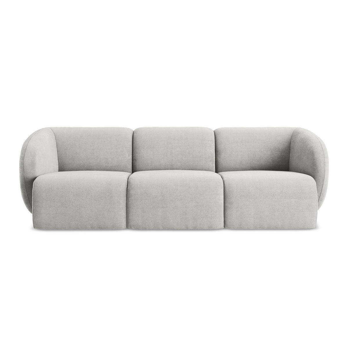 3-SITZER SOFA Chenille Stoff Grau - Hellgrau/Schwarz, Holzwerkstoff/Kunststoff (244/75/94cm) - LaMiaSofa
