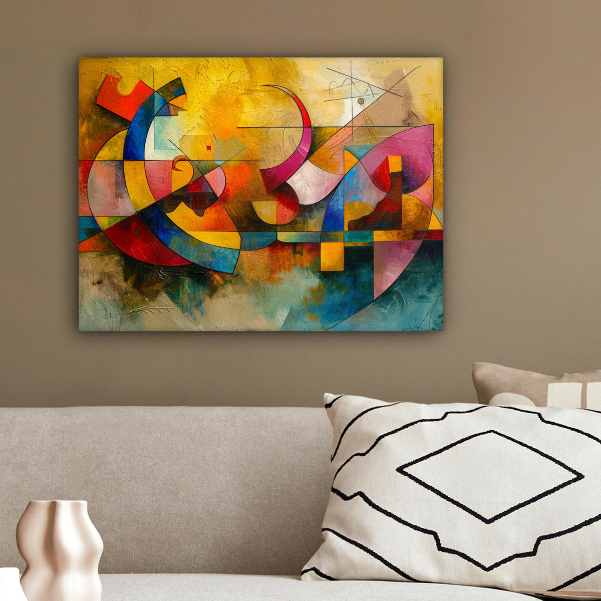 LEINWANDBILD Kunst - Abstrakt - Modern 40x30 cm - Gelb, Textil (40/30cm) - MuchoWow
