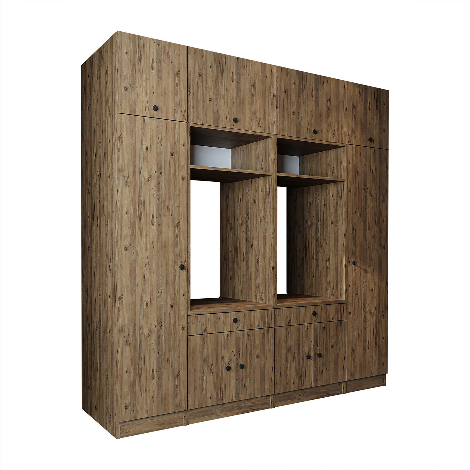 WASCHMASCHINENSCHRANK Serie 1 224cm Breit, 230cm Hoch - Eichefarben, Holzwerkstoff (224/230/67cm)