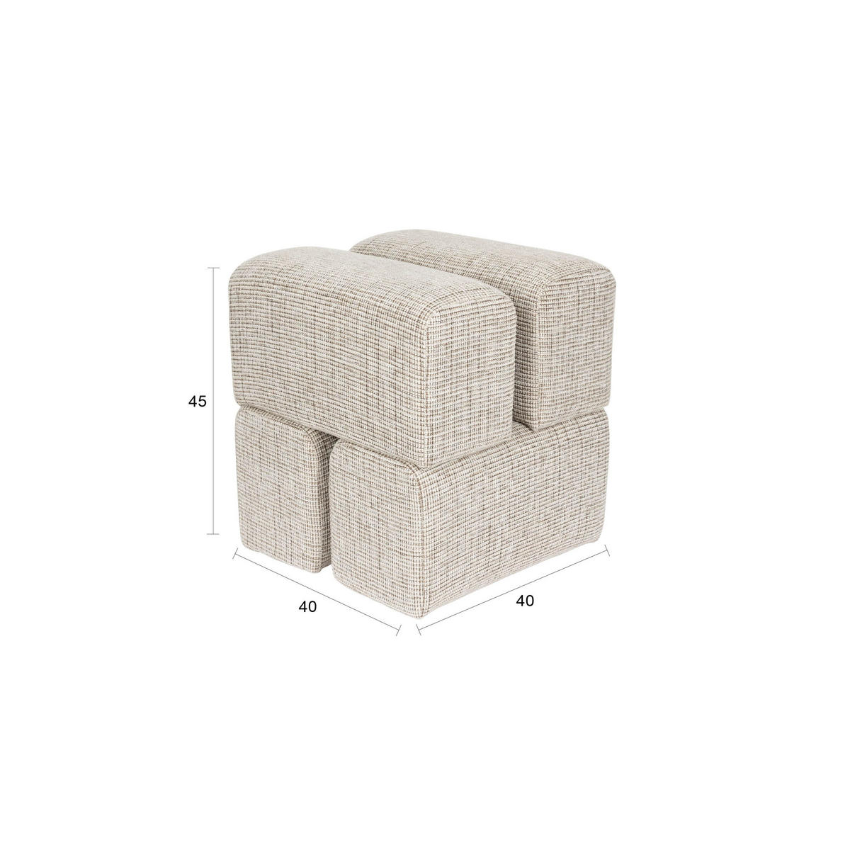 SITZHOCKER Staple Terracotta Braun/ Beige - Beige/Braun, Kunststoff (40/45/40cm) - Housecraft Living