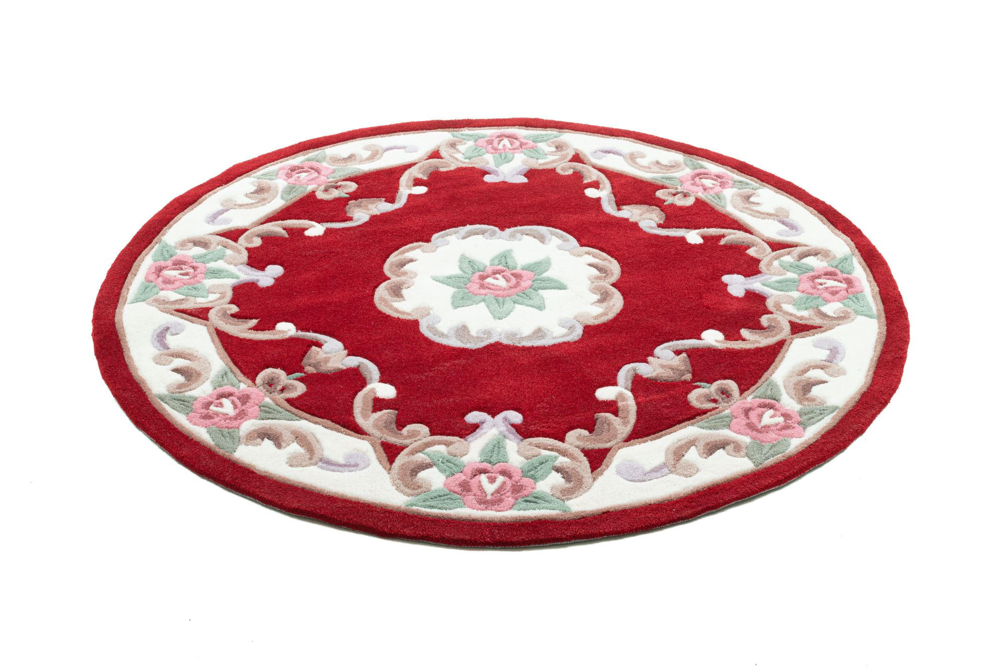 HANDTUFTTEPPICH Ming 150x150 cm - Rot, Textil (150/150cm) - THEKO