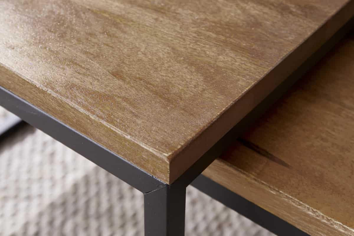 COUCHTISCH ELEMENTS Mango Braun 75 cm - Schwarz/Braun, Holz/Metall (75/75/40cm) - riess-ambiente