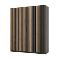 DREHTÜRENSCHRANK CAGLIARI 200/239/61,9 cm 4-türig Schwarz - Schwarz, Holzwerkstoff (200/239/61.9cm) - MASSENO