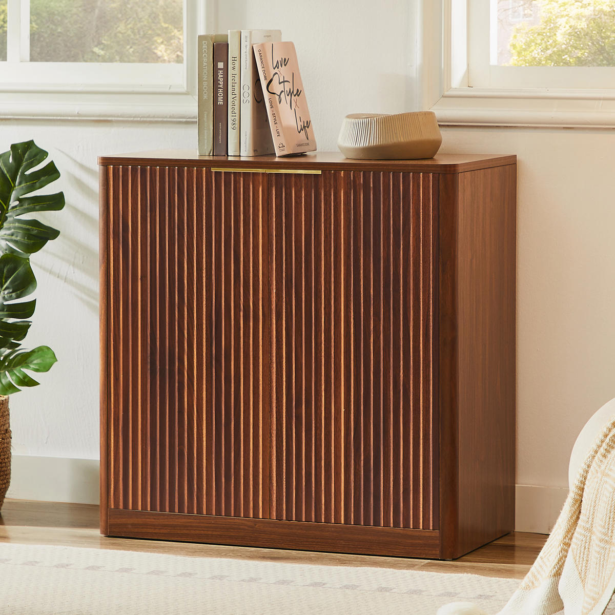 SIDEBOARD DE-38846 80/40/80 cm Vertiefungspanelen und verstellbare Ablagen Braun - Braun, Holzwerkstoff (80/80/40cm) - ComfortXL