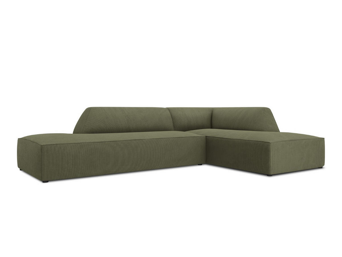 ECKSOFA rechts Ruby aus Cord grün 4 Sitzplätze - Grün, Textil (180/273cm) - Micadoni