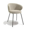 ESSZIMMERSTUHL Bouclé-Stoff Beige 53.5cm - Beige, Textil (53.5/75/54cm) - Sia Home