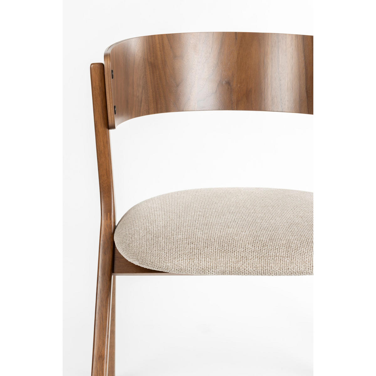 ESSZIMMERSTUHL Bresso Walnuss/ Beige - 2 er Set - Beige, Kunststoff (54/77/56.5cm) - Dutchbone