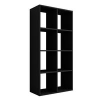 BÜCHERREGAL mit 8 Fächern – Farbe: Schwarz – 147 × 74 × 30 cm, vertikale oder horizontal - Schwarz, Holzwerkstoff (74/147/30cm) - 3XE LIVING