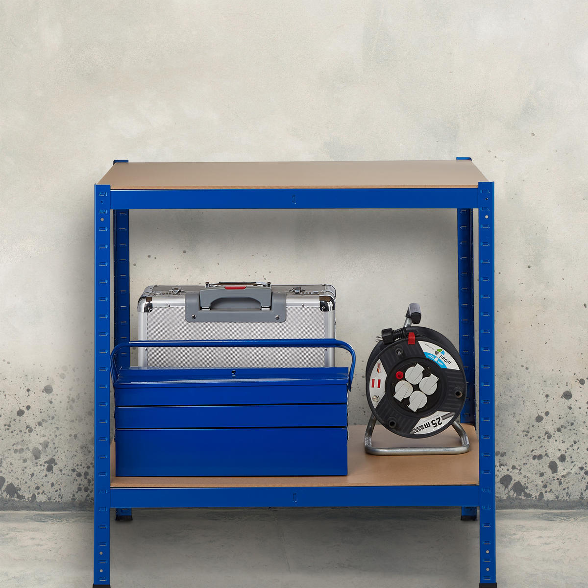 SCHWERLASTREGAL - Multicolor, Holzwerkstoff/Metall (90/180/60cm) - Relaxdays