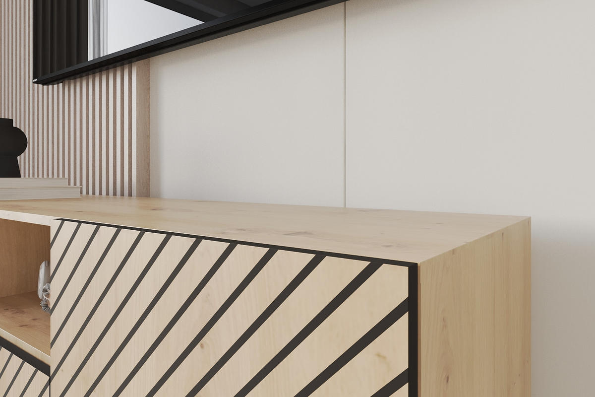 LOWBOARD SENI-S 140x50x41 cm - Artisan - Schwarz/Eiche Artisan, Holzwerkstoff (140/50/41cm) - ALTDECOR