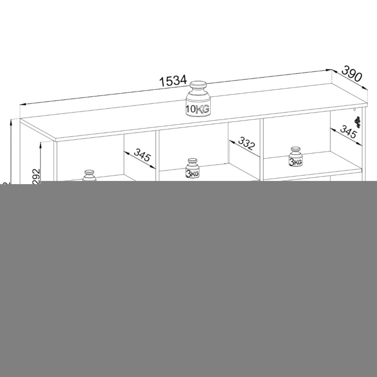 SIDEBOARD Tosena Schwarz/Wotan-Eiche mit LED 154 cm - Kaschmir/Goldfarben, Holzwerkstoff/Metall (154/83/39cm) - Selsey