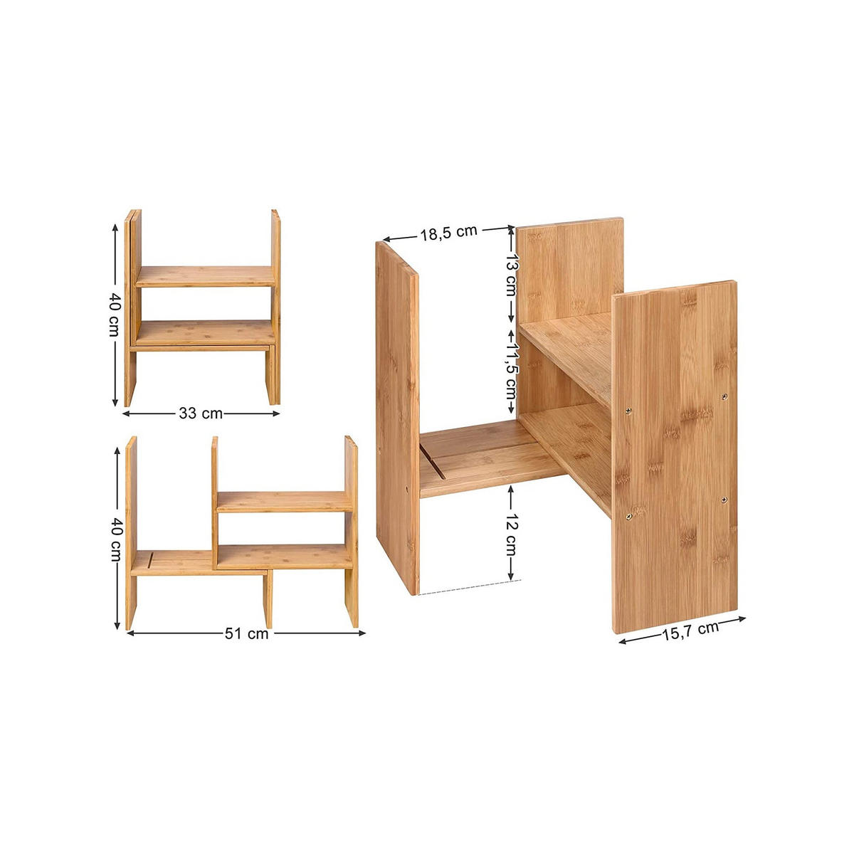 SCHREIBTISCHABLAGE - Eukalyptusholzfarben, Holz (48/15.7/40cm) - Hansiro