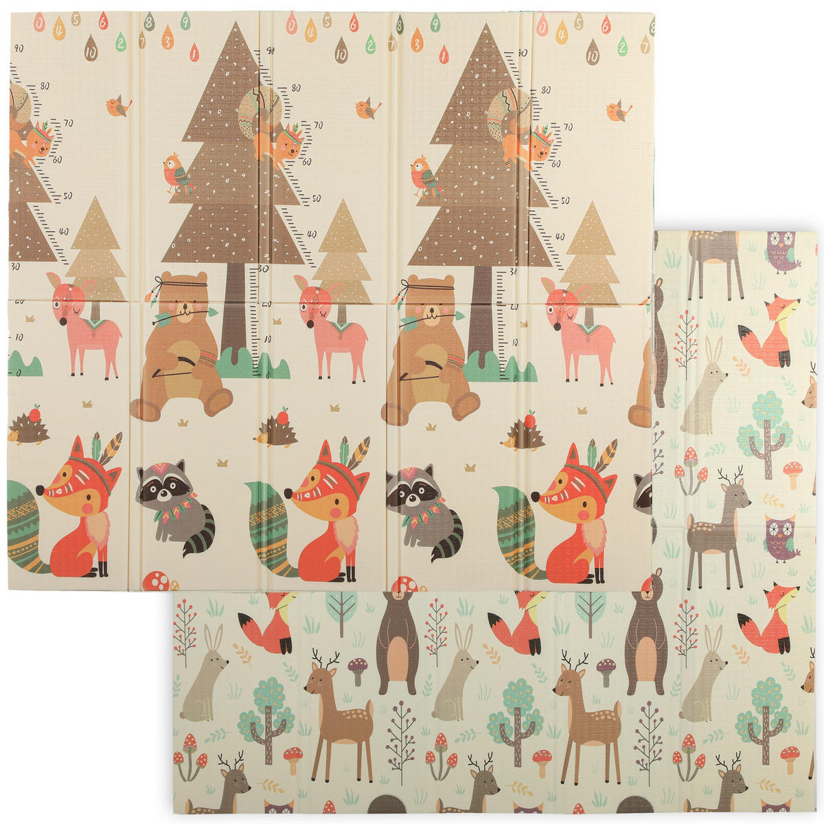 SPIELMATTE DE-10918 196x176x1,5 cm faltbar doppelseitig Mehrfarbig - Multicolor, Kunststoff (176/196cm) - ComfortXL