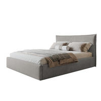 BETT 120x200 - Polsterbett mit Bettkasten und Holzrahmen - Modern Betten - Weicher Jasminstoff - Kollektion Rimini - Grau - Grau, Holz/Textil (120/200cm) - Alpi-Möbel