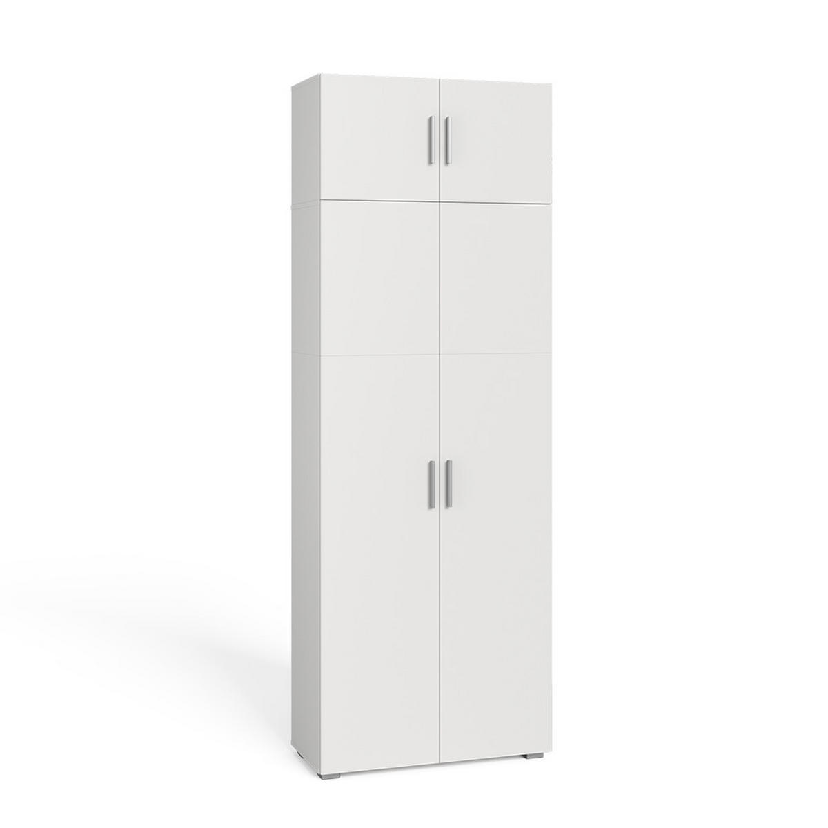 UNIVERSALSCHRANK Ingo Weiß 80 x 182.4 cm mit Schrankaufsatz - Weiß, Holzwerkstoff (80/182.4/37cm) - Vicco
