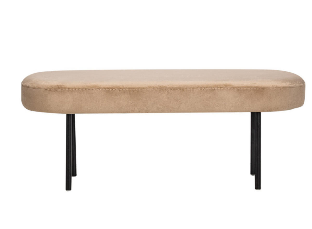 SITZBANK Samt Beige - Beige, Textil (100/38/35cm) - Nordlys