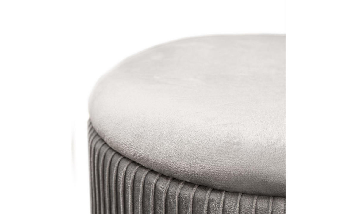 HOCKER-SET GEMINI 37/37/42 cm Grau - Goldfarben/Grau, Textil/Metall (37/42/37cm) - Lookway