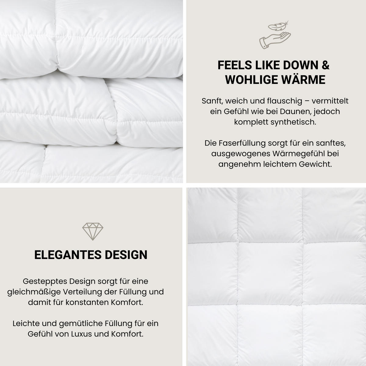 STEPPBETT Feels Like Down - 135 x 200 cm - Weiß - Weiß, Textil (135/200cm) - SCHIESSER