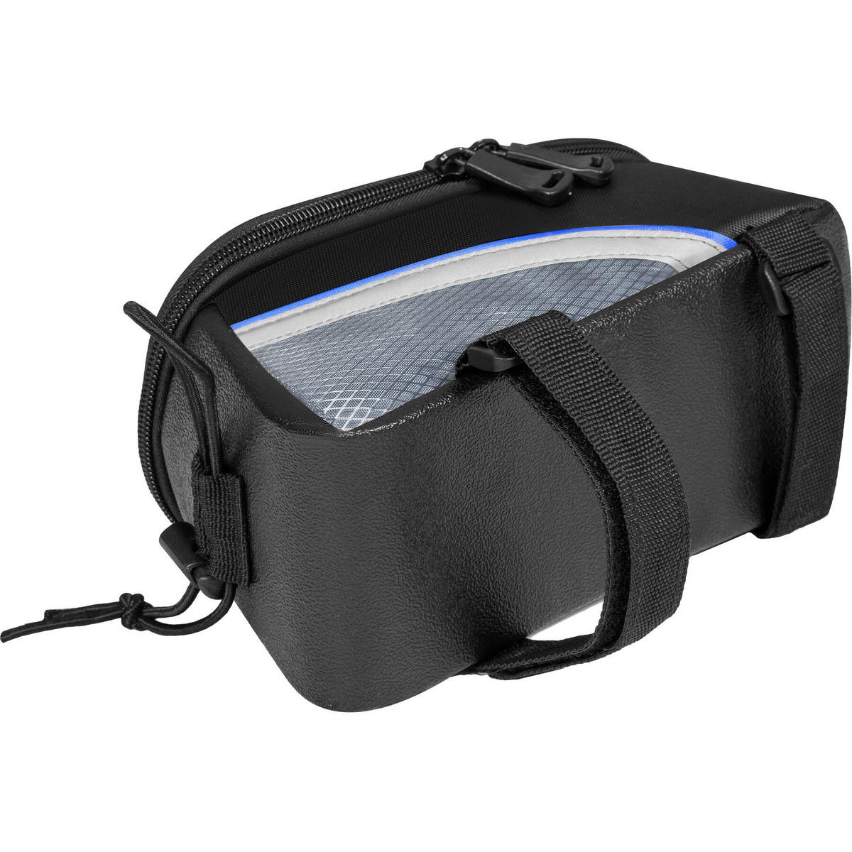 FAHRRADTASCHE Georg mit Fahrradrahmentasche ,wasserabweisend und robust,schwarz/blau - Blau/Schwarz, Textil (10/10.5/20.5cm) - tectake