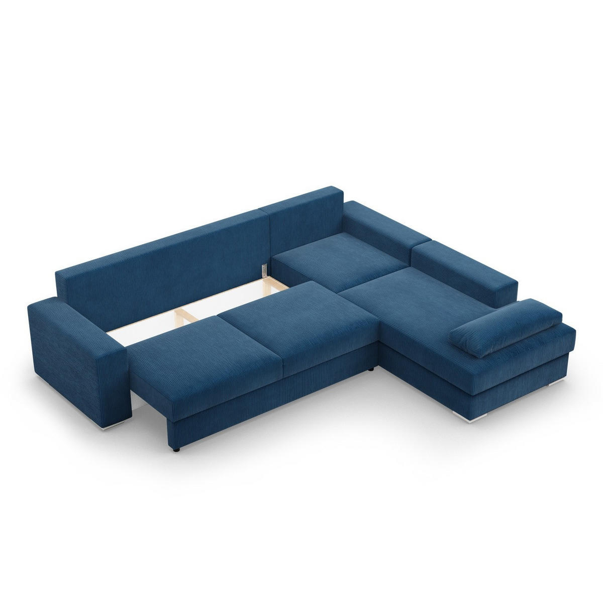 ECKSOFA MIT SCHLAFFUNKTION VELANO Dunkelblau - Dunkelblau, Textil (231/287cm) - Mebligo