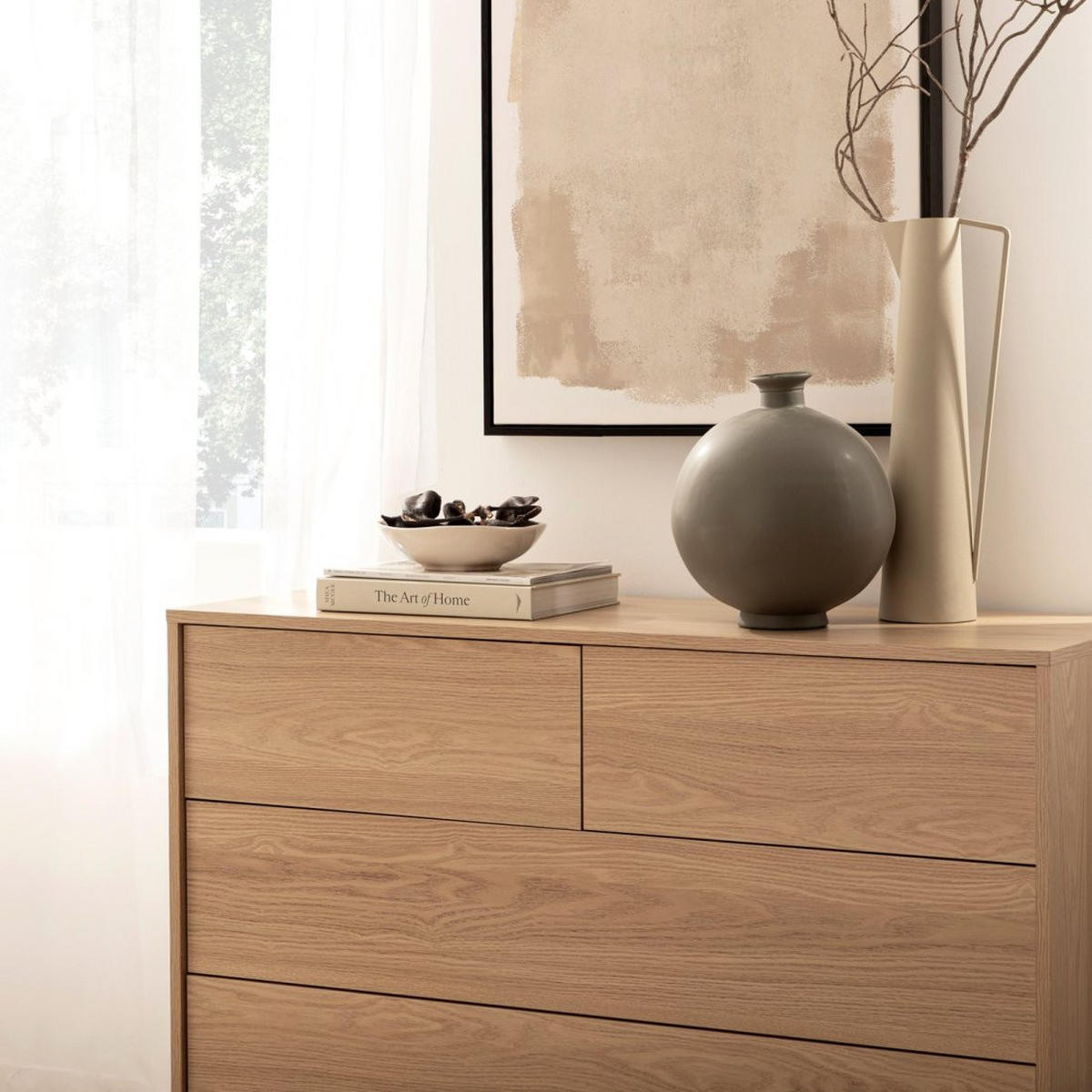 KOMMODE MIT SCHUBLADEN Remi Natürlich 110 cm x 80 cm - Naturfarben, Holzwerkstoff (110/80/40cm)