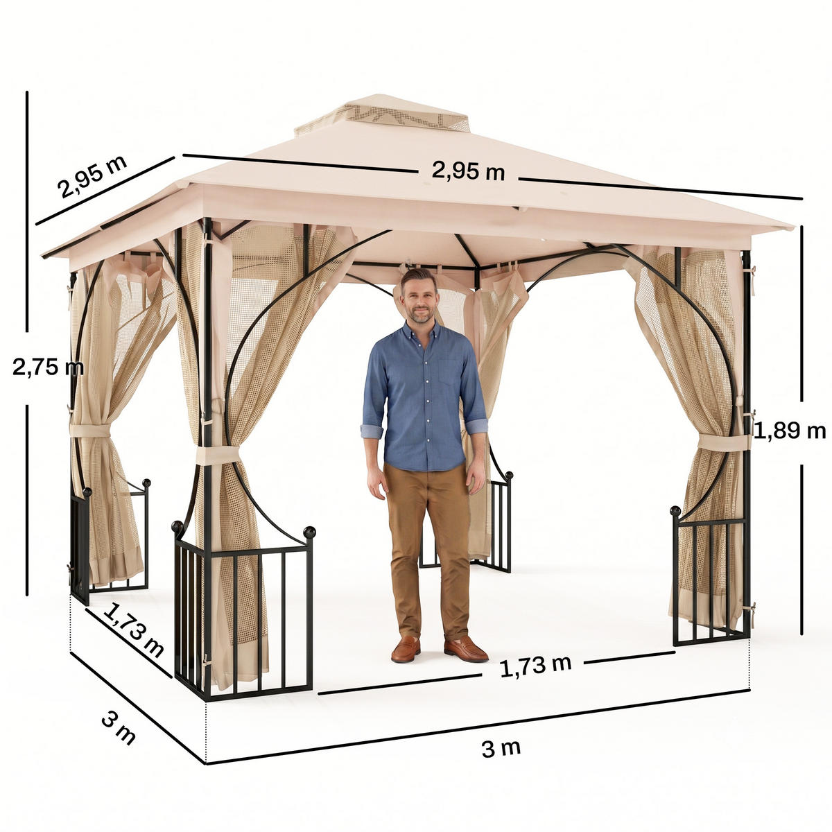 PAVILLON Multicolor 1 Stück - Multicolor, Metall (295/275/295cm) - GiPP
