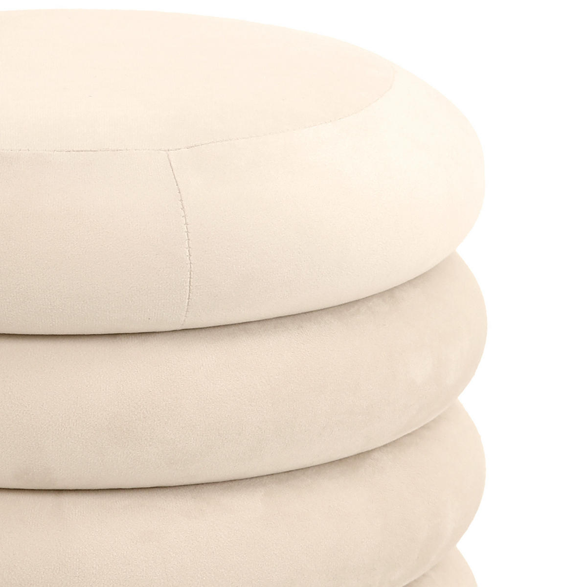HOCKER BLOSSOM XS mit Stauraum Beige - Beige, Textil (40/43/40cm) - SVITA