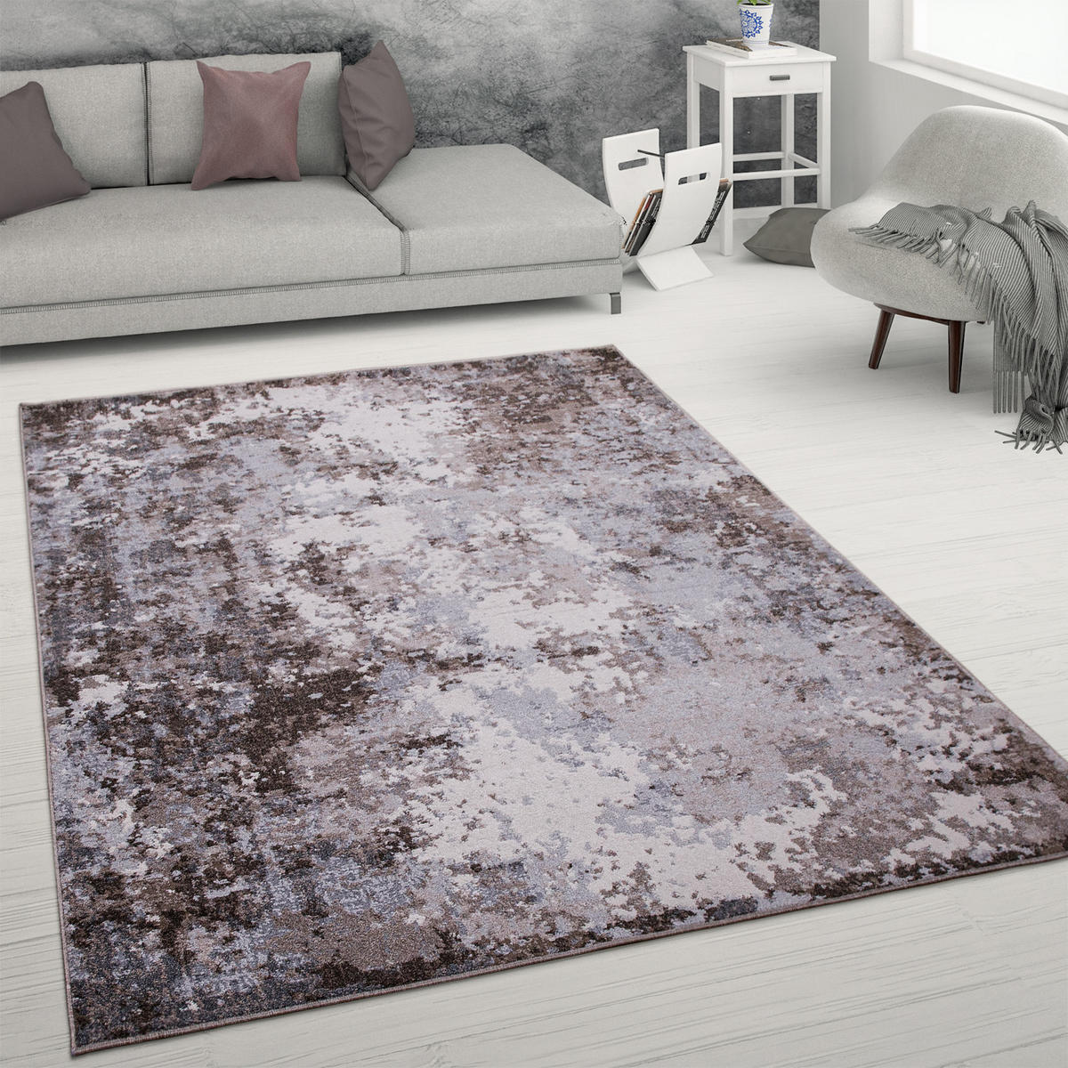 KURZFLORTEPPICH 120/160 cm Catania 841 - Braun, Textil (120/160cm) - Paco Home