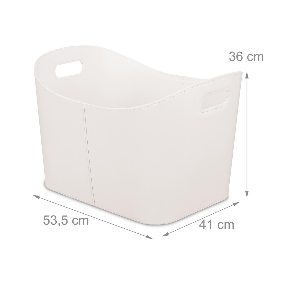 HOLZKORB - Creme, Wellpappe/Kunststoff (53.5/36/41cm) - Relaxdays