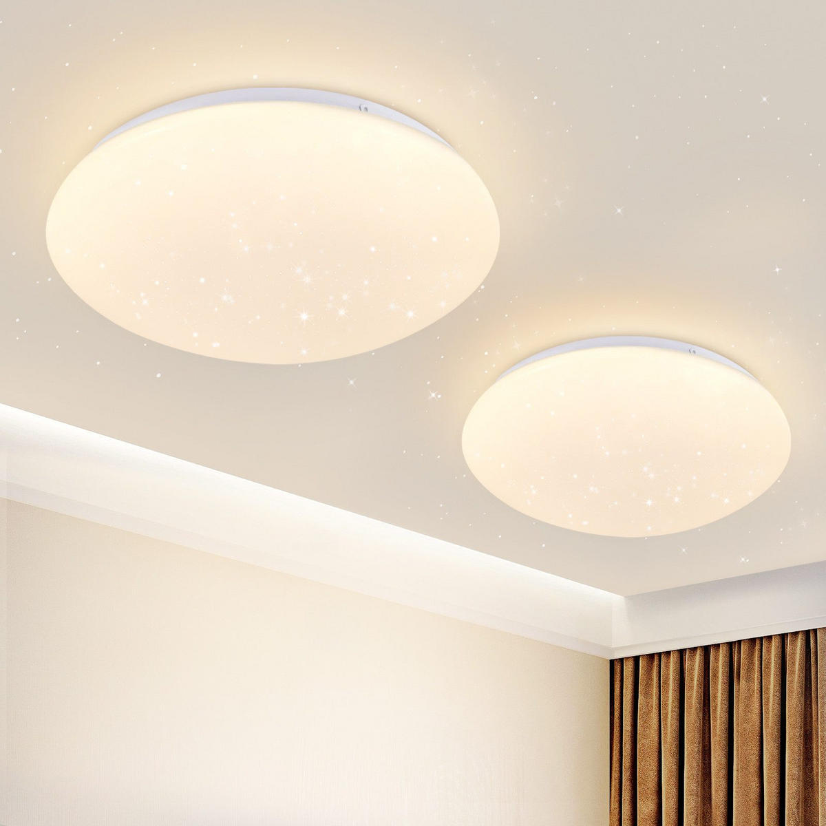 DECKENLEUCHTE LED Wohnzimmer Ø16.6CM - Weiß, Kunststoff (16/16/6.7cm) - ZMH