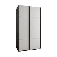SCHWEBETÜRENSCHRANK 245,5/140/64 2-türig - Schwarz/Weiß, Holz/Metall (140/245/64cm) - Abiks Möbel