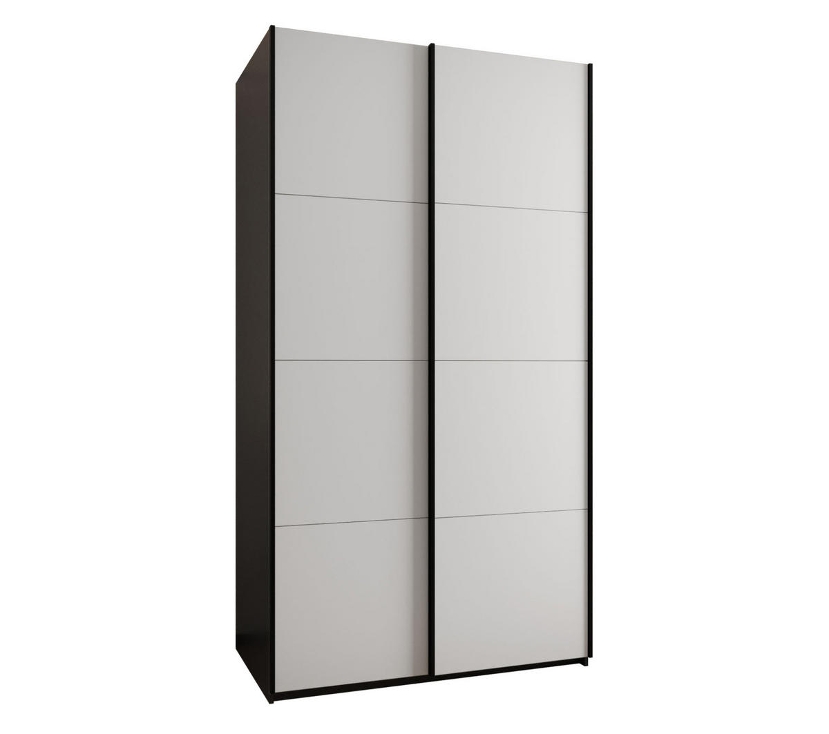 SCHWEBETÜRENSCHRANK 245,5/140/64 2-türig - Schwarz/Weiß, Holz/Metall (140/245/64cm) - Abiks Möbel