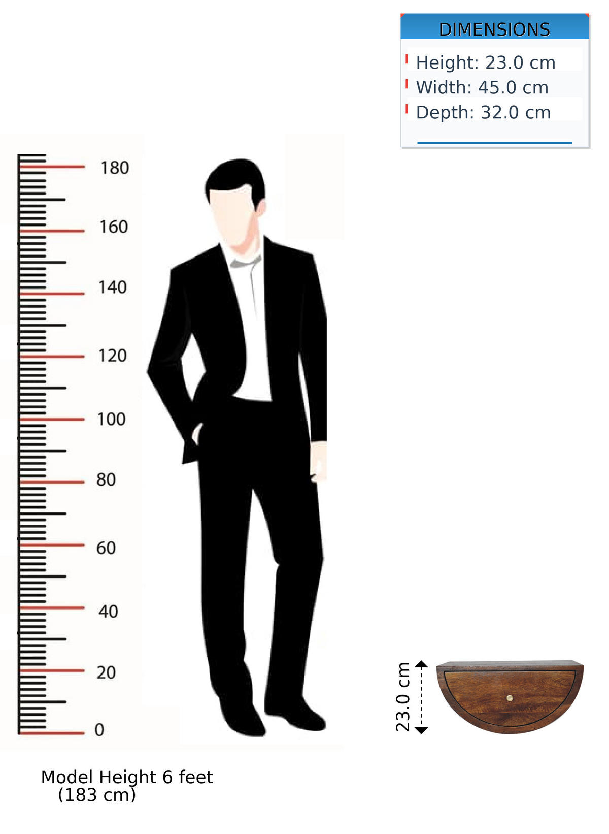 NACHTTISCH Levitate, Wandmontiert, 1 Schublade, Braun - Kastanienfarben/Messingfarben, Holz/Metall (45/23/32cm) - Artisan Furniture