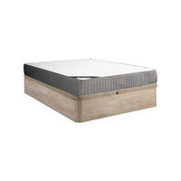 MATRATZE und Bettgestell mit Lattenrost und Bettkasten - 2 Personen - Stoff, Holz, Platte - Naturfarben Hell - - Naturfarben, Holz/Holzwerkstoff (160/200cm) - Vente-Unique