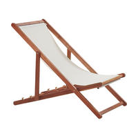 GARTENLIEGE mit 2 Ersatzstoffbezügen dunkelbraun/weiß Anzio - Dunkelbraun/Weiß, Textil (54/70/97cm) - Beliani