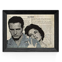 POSTER Katze Zum Heißem Zinnendach A4 Schwarzer Rahmen - Schwarz, Papier (29.7/5/21cm) - Nacnic